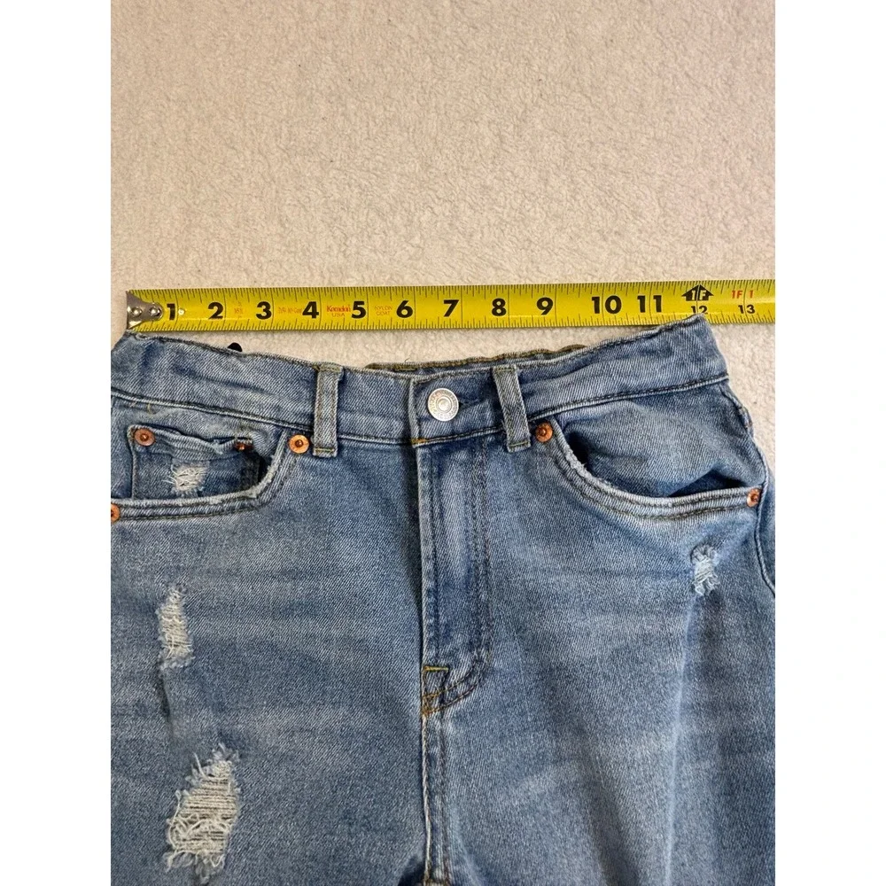 Levis Girls High Rise Ankle Straight‎ Distressed Jeans Blue 14 Reg 0237-M7Y